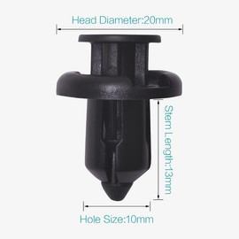 Lantee Bumper Clips for Honda & Acura - 10mm 50 Pieces Push-Type Nylon Fender Flare Fastener Rivet Car Clips for 91503-SZ3-003