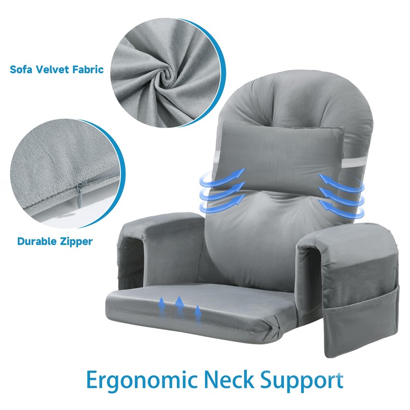 MABOZOO 6 PCS Glider Rocker Replacement Cushions with Storage Side