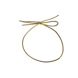 100 Pcs Gold Stretch Loops with Pre-Tied Bows from Elastic Ribbon - 6 Inches Elastic Metallic String Gift Bows Boxes,Tags, Craft & Easy Wrapping