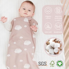 kaiya baby Unisex Sleeping Bag for Babies and Toddlers 1.0 Tog Sleep Sack 0-6 Months, Baby Sleep Sack, Newborn Sleep Sack, Wearable Blanket Baby,One Piece Sleeveless Sleep Sack,Gifts for Baby