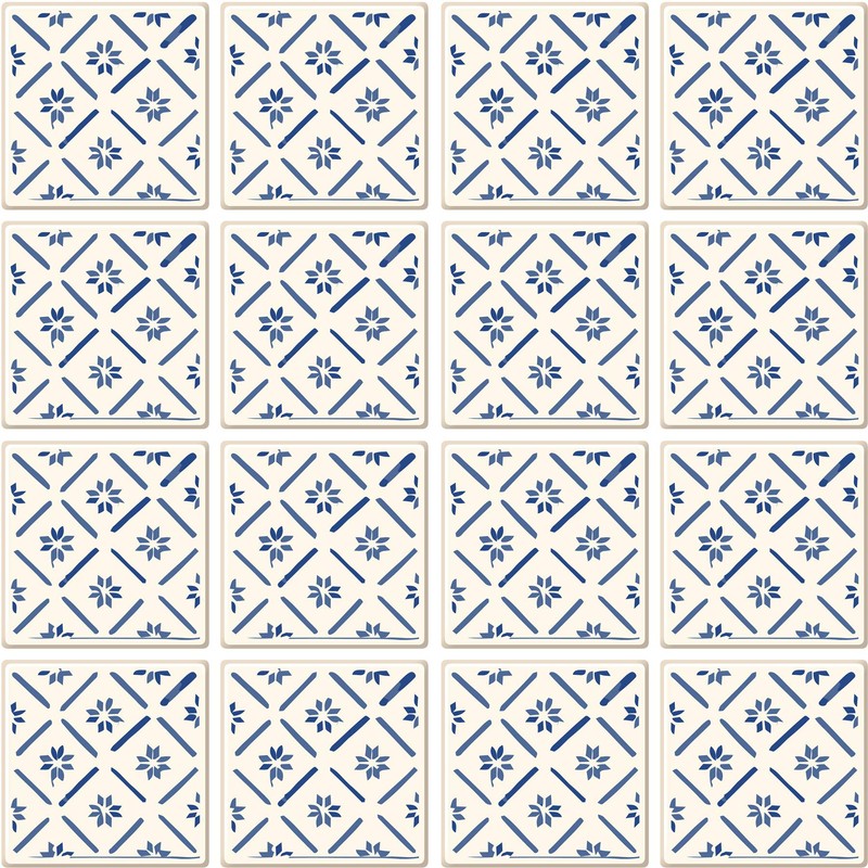 Poromoro Spanish Portuguese Azulejo Style Peel and Stick Backsplash Tile