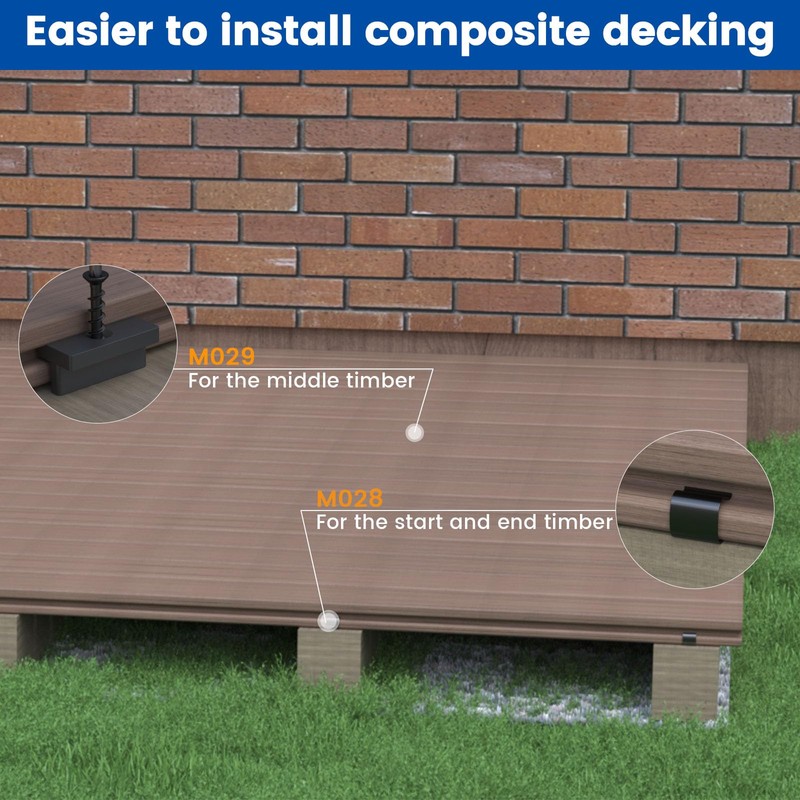 Muzata 200PCS Hidden Deck Fasteners for Composite Decking Boards Universal