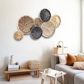 LuxenHome Metal Wall Decor, 48" Boho Wall Decor, Multi-Color Sand Dollar Large Wall Art Decor, Hanging Wall decorations for Living Room, Bedroom, Bathroom, Office, Kitchen, Hall Way, Dinning Room