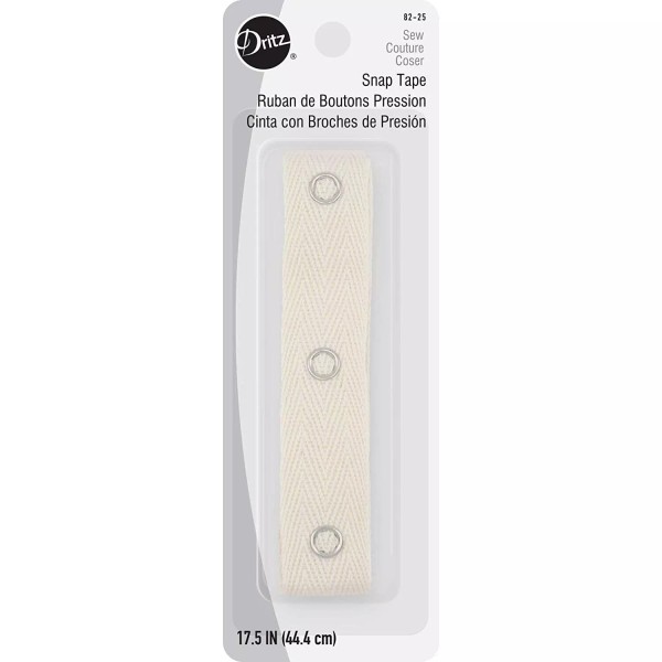 Dritz 82-25 Fastener Tape with 12 Snaps, 17-1/2-Inch, Beige