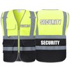 BeautyWill Security Vest for Security Guard 6 Pockets High Visibility