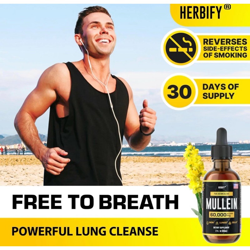 8-IN-1 Mullein Drops For Lungs Detox & Lung Cleanse