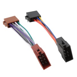 Car Radio Wiring Harness Connector, ISO Radio Cable Connector, Wiring Harness Adapter Male to Female, 16 Pin ISO Female Radio Receiver Cable
