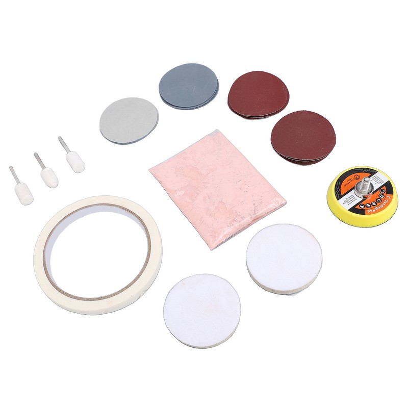 20 Pieces Watch Glass Polishing Kit Buffing Powder Felt Pad
