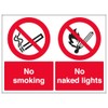 V Safety No Smoking/No Naked Lights 300 x 200 mm
