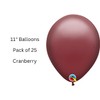 Qualatex 30184 Cranberry 11"/ 11-inch Round Latex Party Balloons (Pack