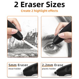 ZMOL Battery Operated Eraser for Sketch/Drawing/Drawing/Graphite Pencil,Electric Eraser Kit for Artists