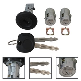 598007 Pair of Ignition Lock Cylinder w/Front Door Lock Cylinder with Keys for Silverado 2003 2004 2005 2006