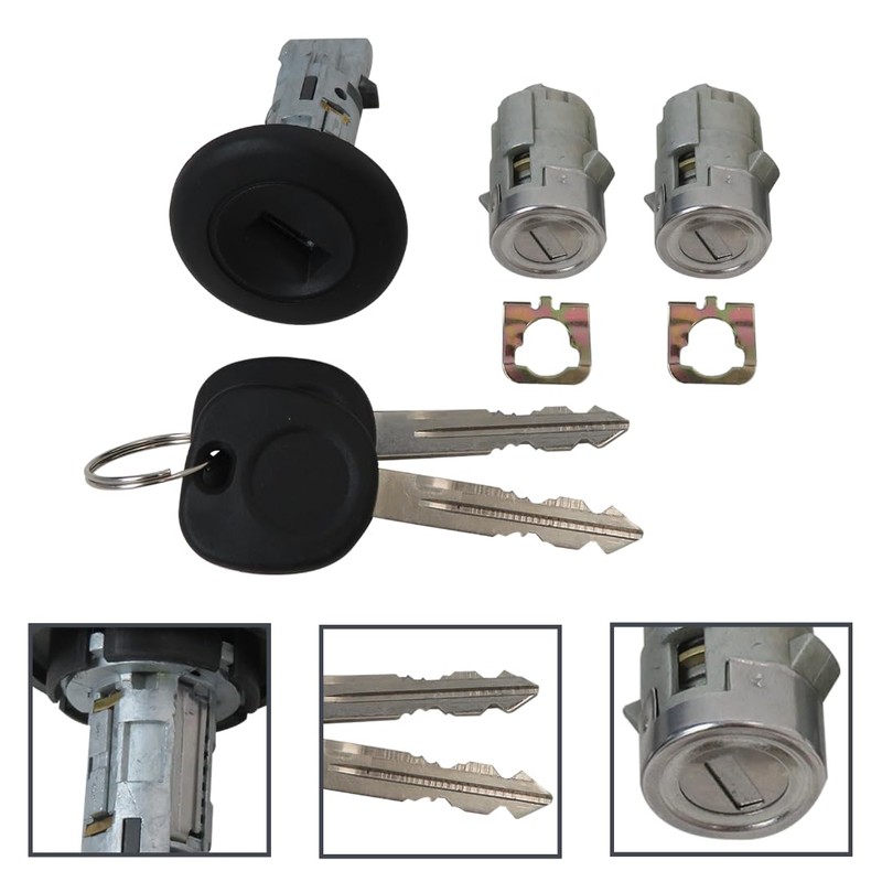 598007 Pair of Ignition Lock Cylinder w/Front Door Lock Cylinder