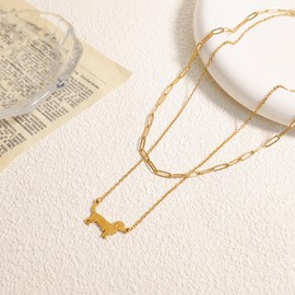 Flvkev Dachshund Gifts Necklaces for Women Dachshund Dog Necklaces Jewelry Accessories Gift