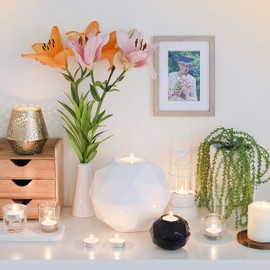 Omoide Large Ceramic Cremation Urns for Ashes - Handcrafted Memorial Urn Pot - Elegant Burial Urn for Man, Woman, Child - 220 lbs Capacity (Black)