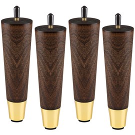 Wood Furniture Legs 8 inch - Sofa Legs Set of 4 Replacement Couch Legs - Round Furniture Feet Replacement for Legs for Furniture - Sofa Legs, Chair, Dresser, Ottoman, Coffee Table, Cabinet, Etc. Brown