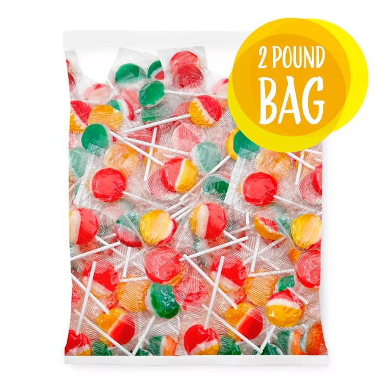 Sunny Island Sweet Pops, Hard Candy Lollipops Assorted Fruit Flavors,
