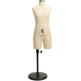 lavandeform Half Scale Dress Form（Not Adult Full Size ） 1:2 Miniature Sewing Mini Trouser Dress Form Straightly Into Body Inside, Fully Pinnable Dressmaker Dummy (Beige)