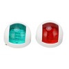 Pair of Rounded Waterproof Sidelight Signal Lamp Red + Green