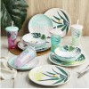 Zak Designs 16-Piece Color-Changing Tumbler Melamine Plate Bowl Dinnerware Set