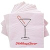C.R. Gibson TW4-23698 Holiday Cheer Disposable Paper Cocktail Napkins for