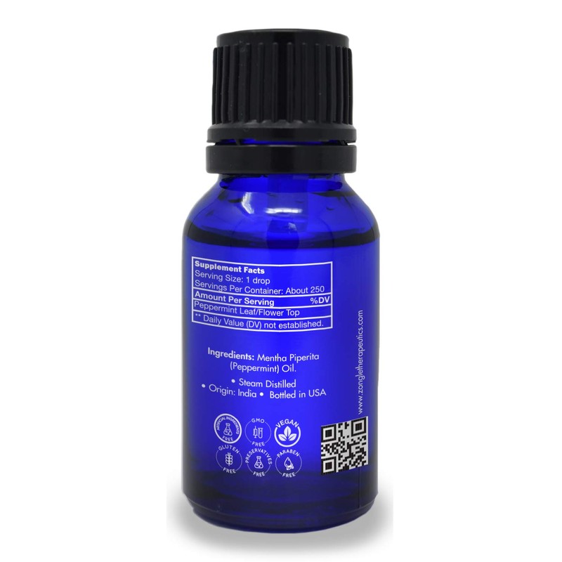 Zongle Peppermint Essential Oil, India, Safe To Ingest, Mentha Piperita,