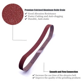 SHUTTLE GENIUS 3/8 x 13 Sanding Belts, 120 Grit Aluminum Oxide Sanding Belt, Belt Sander Paper for Air Belt Sander, 24 Pack(3/8x13in,120 Grit)