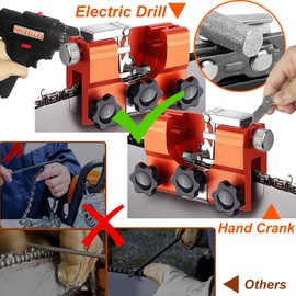 VOUSXLLEZ Upgraded Chainsaw Sharpener Tool,Chain Saw Sharpening Jig with 5Pcs Tungsten Carbide,Hand-Cranked Chainsaw Sharpening Jig Kit,Suitable 6"-22" All Kinds of Electric Saws (Orange)