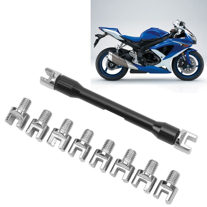 Motorcycle Spoke Wrench Set Spoke Spanner Kit with 10 Interchangeable