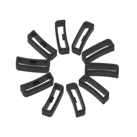 18mm /20mm / 22mm / 24mm / 26mm / 28mm Silicone Rubber Fastener Rings Watch Bands Security Loop Wristband Fastener Band Keeper Loops Replacement 11Pack Watch Band Fasteners (Black, for 28mm Band)