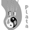 Veraly Collar Pareja Yin Yang Amigos Calidad Acero Inoxcidable Color