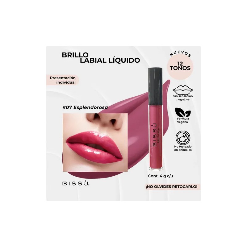 Brillo Labial Bissu Formula Mejorada Con Mayor Brillo