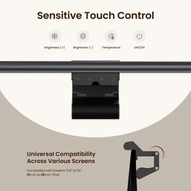 Monitor Light Bar Touch Control, YEELIGHT 250LM & 1500LUX Computer Desk Lamp, USB-Powered LED Screen Bar, Stepless Dimming Adjustable Color Temperature, No Glare Eye-Care Lighting for Home Office Work
