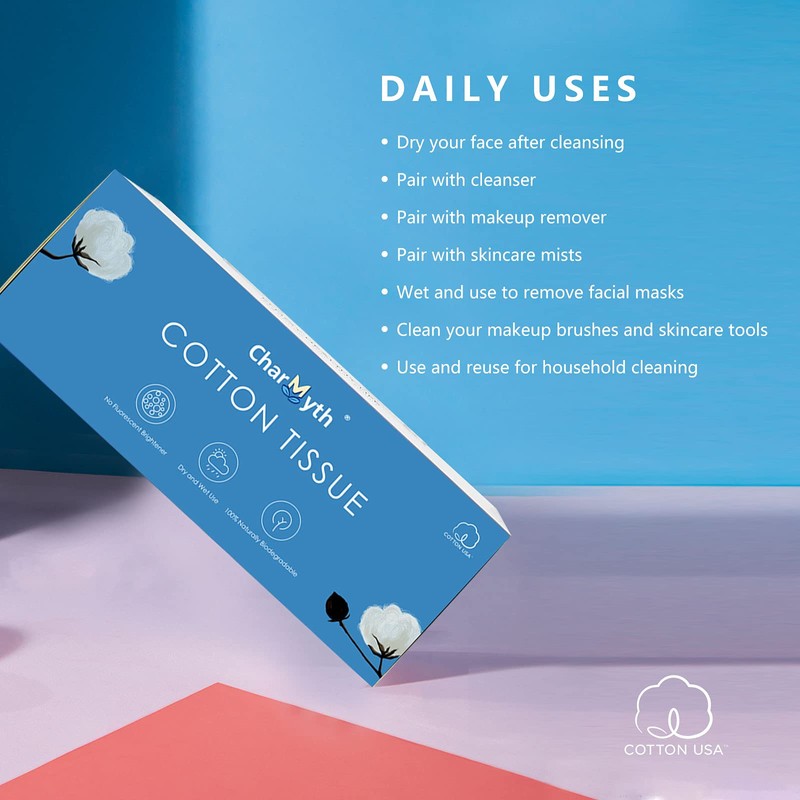Charmyth Extra Thick Disposable Face Towel, Disposable Makeup Removing Wipes,
