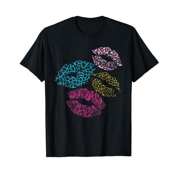 Vintage Leopard Print Lips 1980 Theme Party Eighties T-Shirt