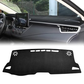 Bilisin Dashboard Cover Mat Compatible with Toyota Corolla 2019-2024 Non-Slip Suede Dash Board Pad for Toyota Corolla No Glare Sunshade Protector Internal Accessories (Black)
