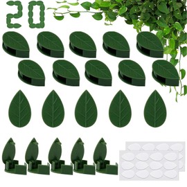 MEISO 20 Clips De Fijación De Pared para Plantas Trepadorasn Clip Autoadhesivo para Fijación De Pared De Plantas, Soporte Invisible para Enredaderas En Forma De Hoja (Green)