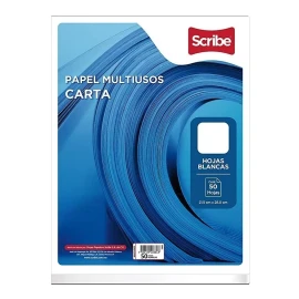 Scribe Paquete De 50 Hojas Blancas Alta Blancura 75 G/m2  Carta