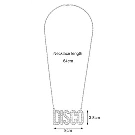Haceolhada Disco Necklace for Men Disco Chain Necklace for Men 70s Disco Jewelry for Men Women (Silver)