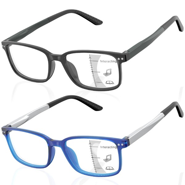 JO Progressive Multifocus Reading Glasses 2 Pack Unisex Progressive Reader