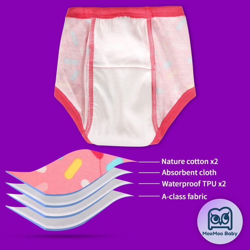 MooMoo Baby 8 Packs Toddler Training Underwear for Boy and
