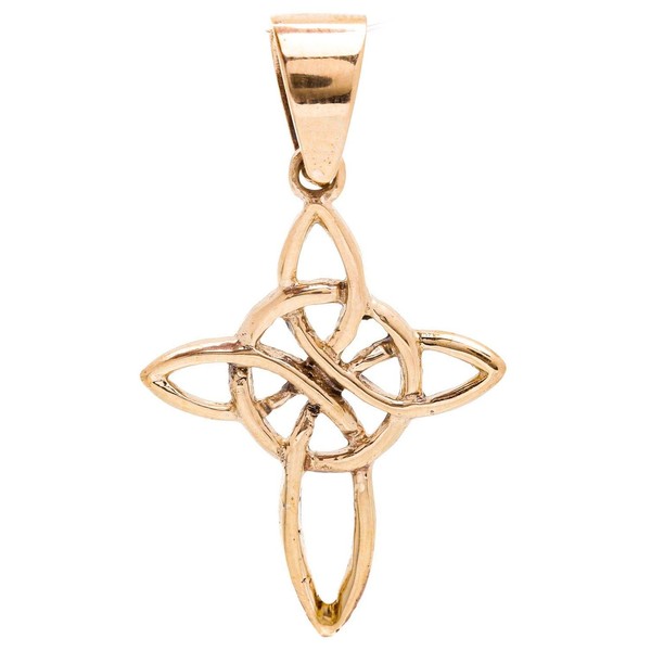 Windalf Aline Celtic Cross Pendant Bronze 3.4 cm, Fabric jewellery
