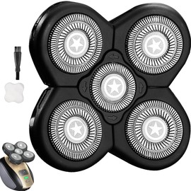 SOLASKY Universal 5 Blades Shaver replacement Heads Compatible with FREEDOM Head Shaver,Universal replacement heads (5 Blades Black)