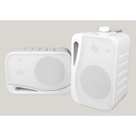 Rockville Pair HP4S-8 4" Outdoor/Indoor Home Theater Speakers w/Swivel Bracket White