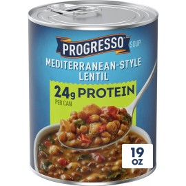 Progresso Mediterranean-Style Lentil Protein Soup Vegetarian 19 oz x 2 cans