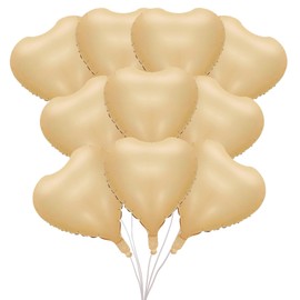 Heart Balloons 18 Inch Caramel Balloons for Birthday Party Decoration Foil Helium Balloons Bday Party Decorations for Girls Boys