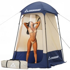 Camping Shower Tent - CROSSHIP Outdoor Privacy Tent - 84.6" H*60" W Privacy Shelter for Outdoor Bathroom, Changing Room & Fishing, UV Resistant, Waterproof & Portable Bathroom for Hiking