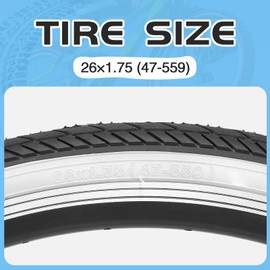 ZUKKA Bike Tire 26X1.75 Mountain Bike Tire with Inner Tubes A/V 48mm & 2 Tire Levers Folding Replacement Tire MTB Mountain Bike, BMX Bicycle Commuter Bike