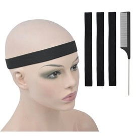 3 bandas elásticas para derretir el encaje, diademas ajustables para pelucas con encaje frontal (ancho de 1 pulgada)