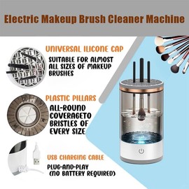 Electric Makeup Brush Cleaner, Portable Compact Design For Travel Home Us, Automatic Spinning Makeup Brush Cleaner, Deep Cleaning All Types Of Brushes